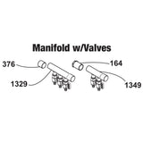 MANIFOLD W/VALVES,3 LOOP 1''X1/2 C