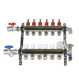 Manifolds, 1/2" PEX, 6 Loop Set, Stainless